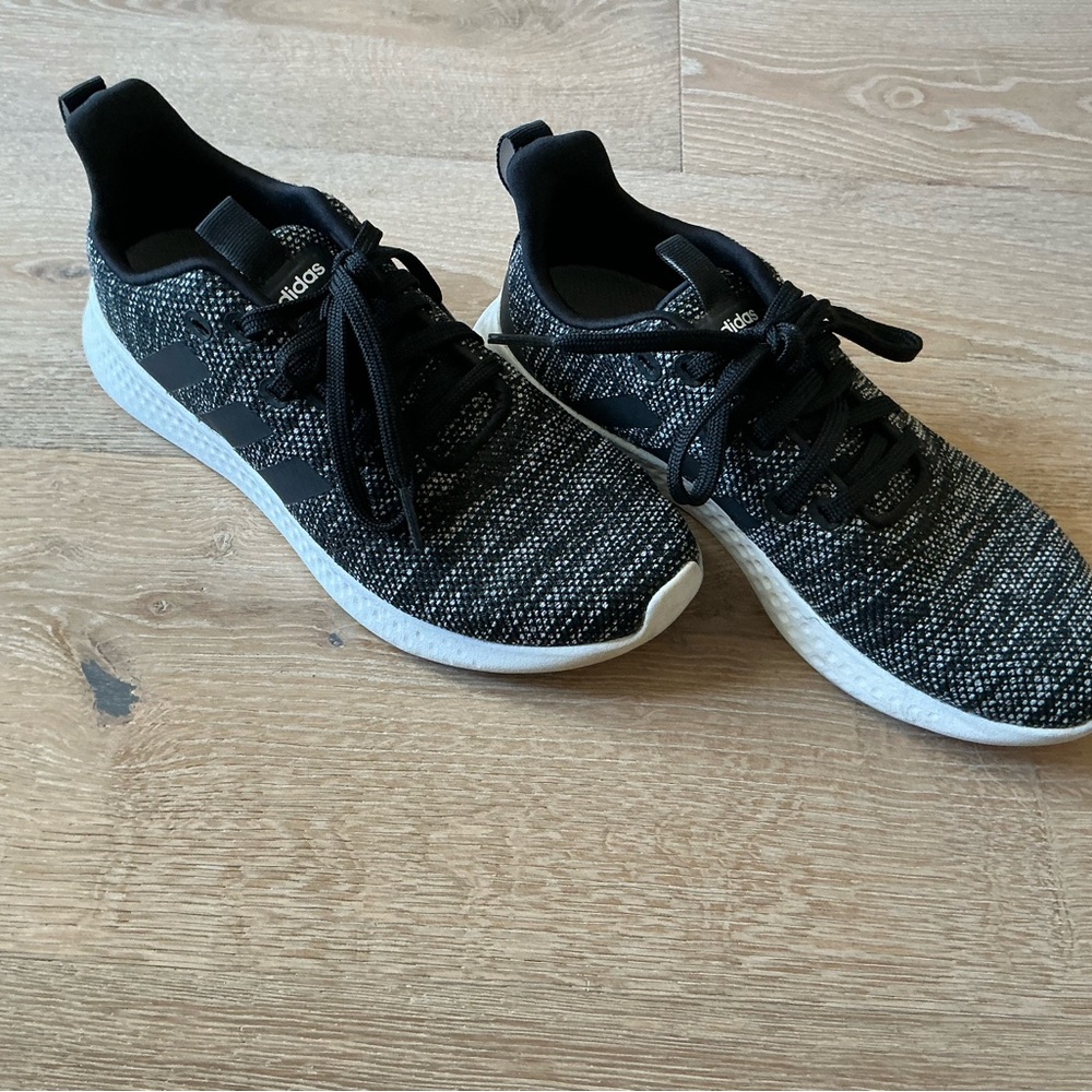 Adidas Womens Black and Gray Athletic Shoes